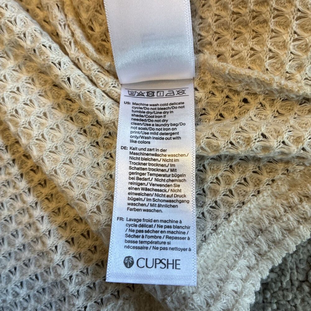 New Cupshe Dreamy Tides Beige Cover-Up Mini Dress Size Large - Picture 8 of 11
